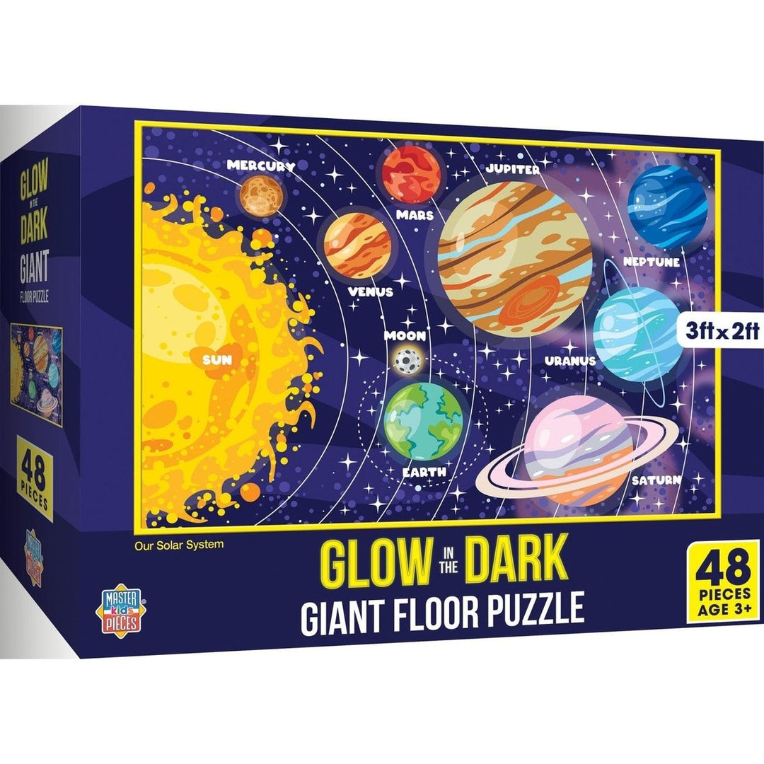 Glow in the Dark Solar System Puzzle 48 Piece Floor Jigsaw 36x24 Eco Friendly Image 1