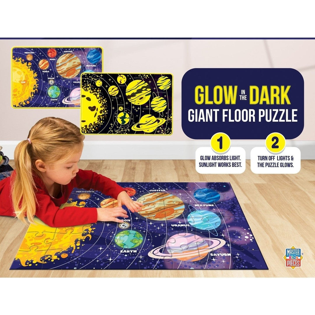 Glow in the Dark Solar System Puzzle 48 Piece Floor Jigsaw 36x24 Eco Friendly Image 3