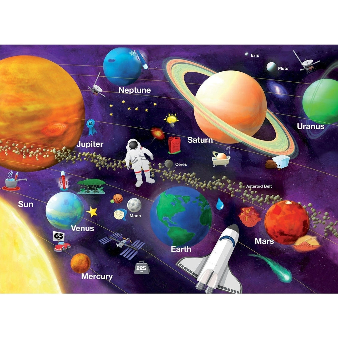 Glow in the Dark Solar System 100 Piece Jigsaw Puzzle Educational Fun Kids Image 2