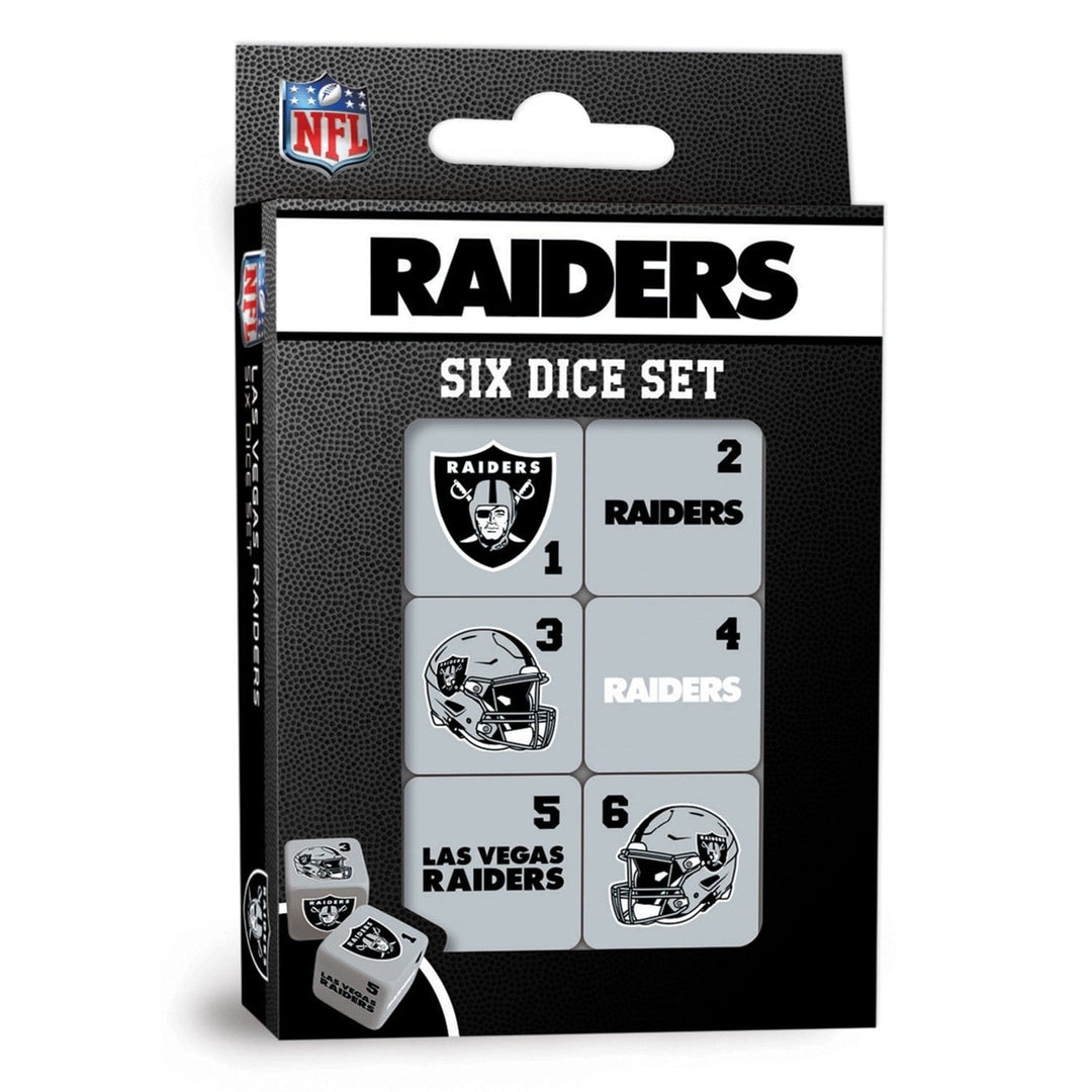 Las Vegas Raiders 19mm Dice Set 6-Piece D6 Officially Licensed Team Colors Image 1