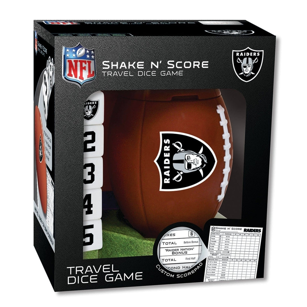 Las Vegas Raiders Shake n Score Dice Game Official NFL Travel Game Collectible Image 1