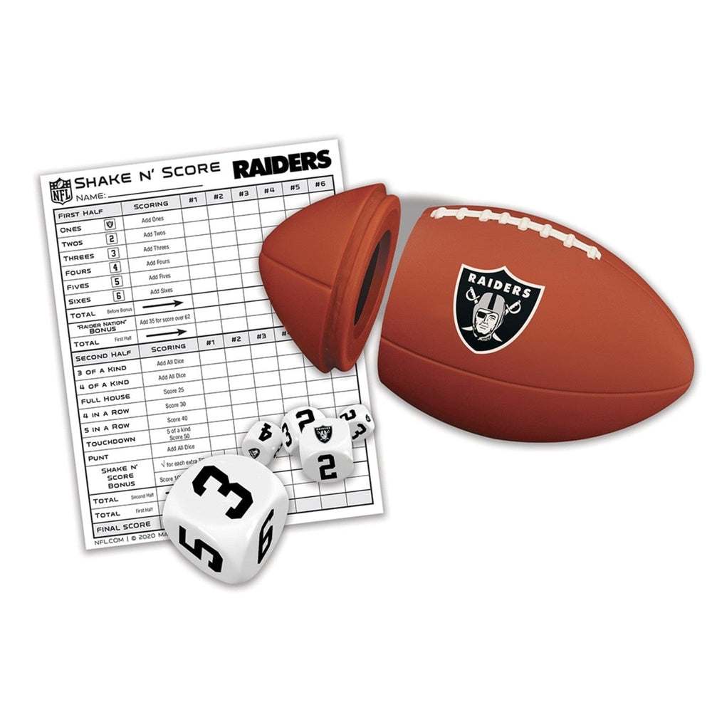 Las Vegas Raiders Shake n Score Dice Game Official NFL Travel Game Collectible Image 2