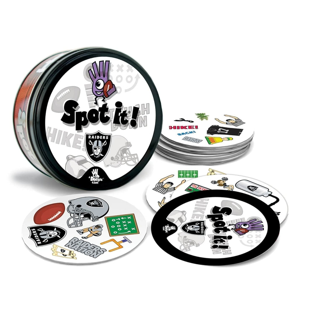 Las Vegas Raiders Spot It Card Game NFL Edition Family Fun 55 Unique Cards Image 2