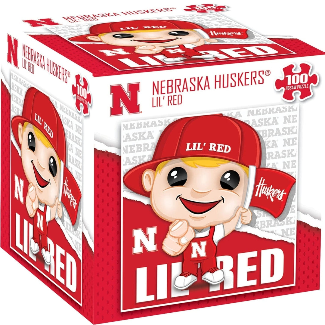 Lil Red Nebraska Cornhuskers Mascot 100 Piece Jigsaw Puzzle 10x10 NCAA Image 1