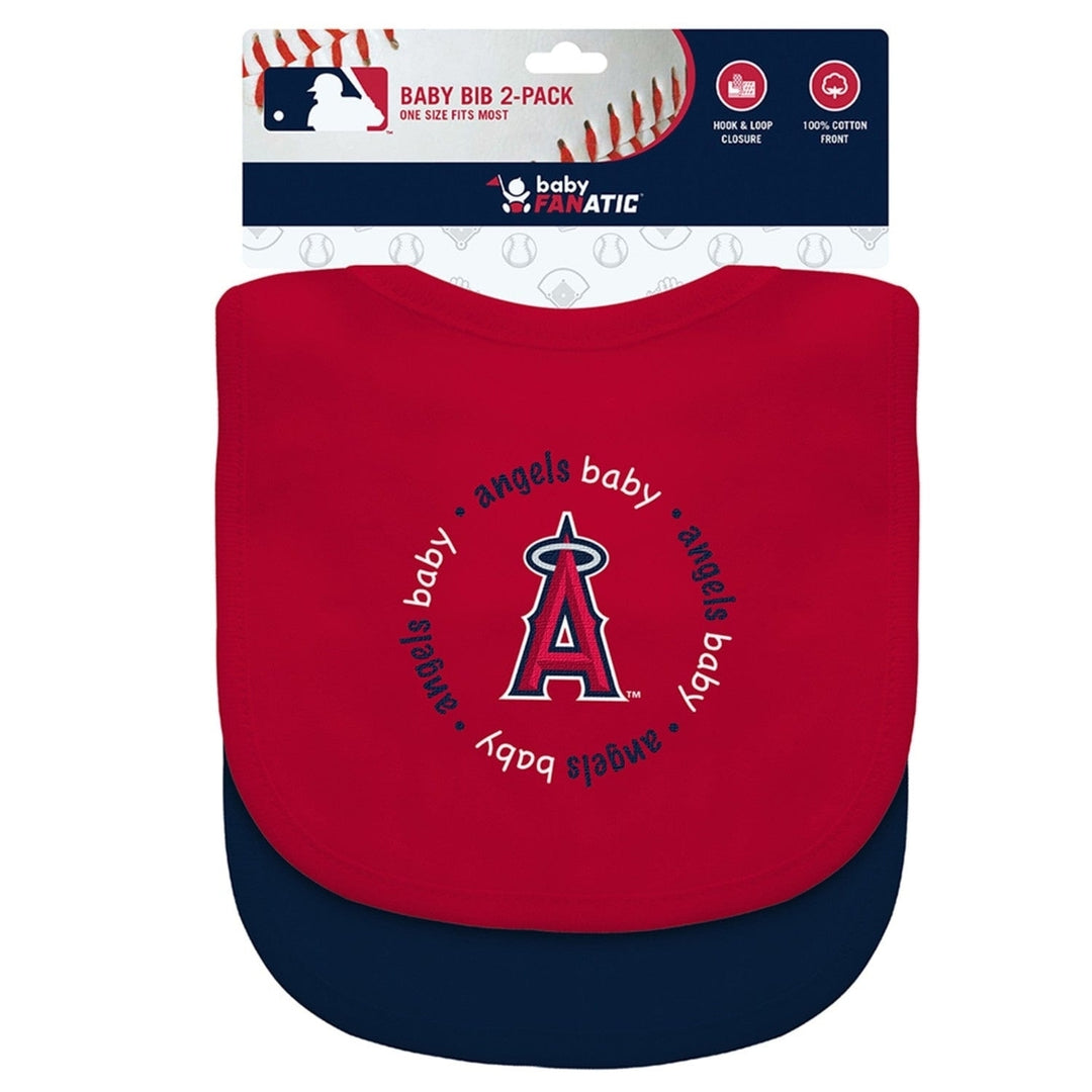 Los Angeles Angels Baby Bibs 2-Pack Cotton Embroidered Unisex Infant Gear Image 2