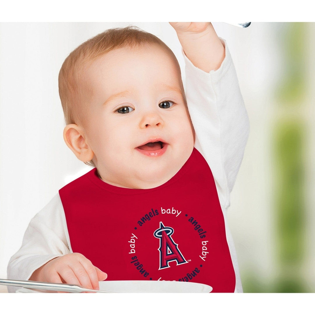 Los Angeles Angels Baby Bibs 2-Pack Cotton Embroidered Unisex Infant Gear Image 4