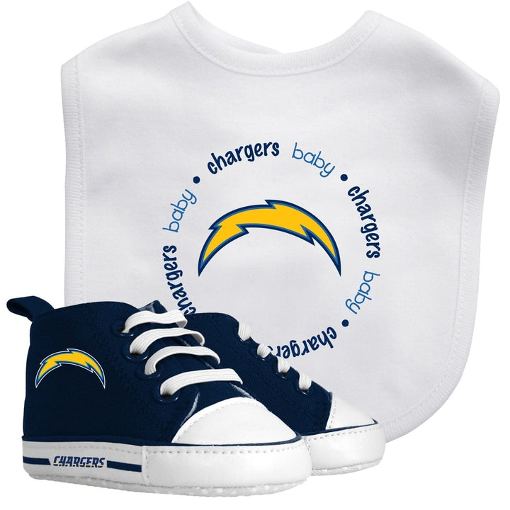 Los Angeles Chargers Baby Gift Set 2 Piece Bib and Pre-Walkers Unisex NFL Image 1