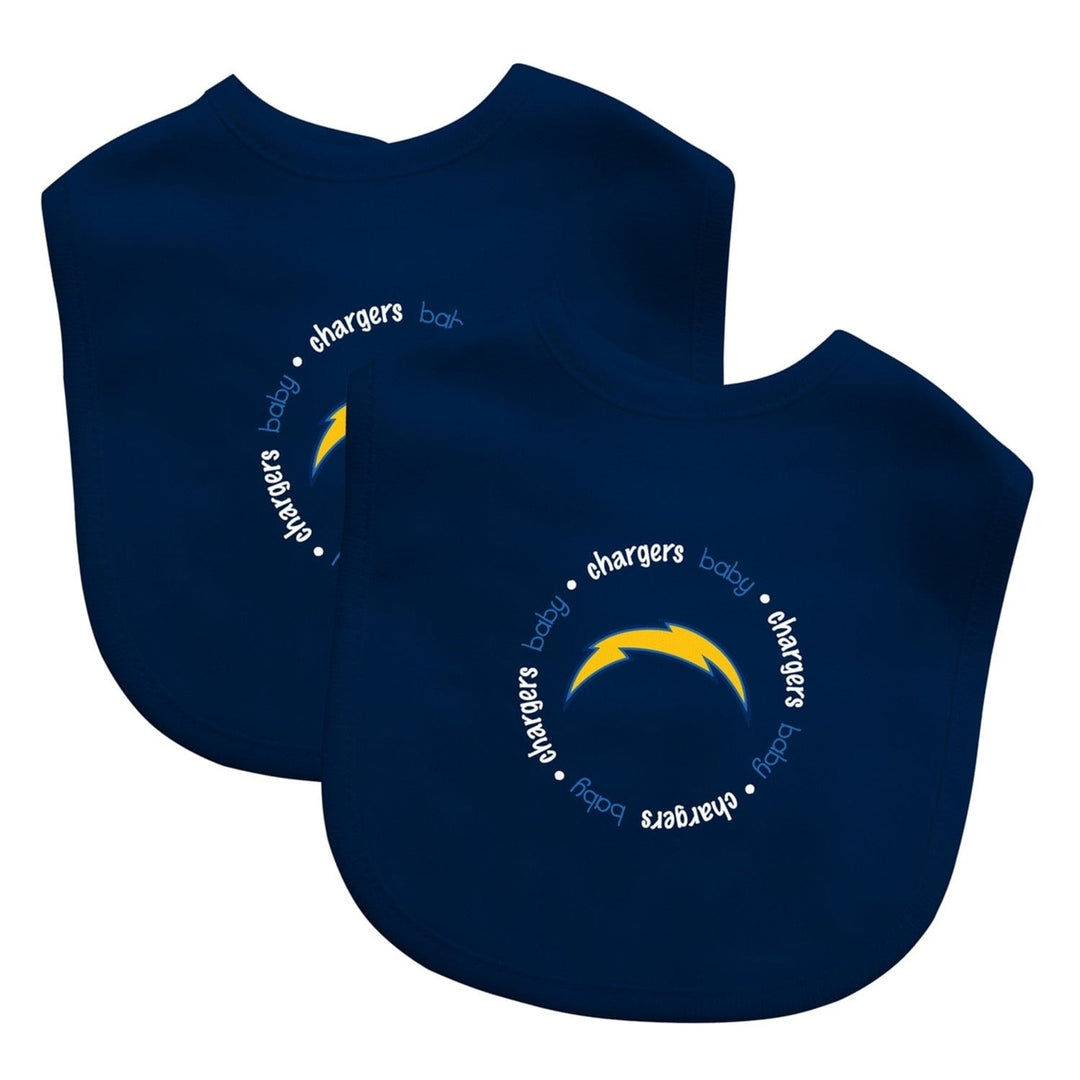 Los Angeles Chargers Baby Fanatic Bibs 2-Pack Cotton Polyester Machine Washable Image 1