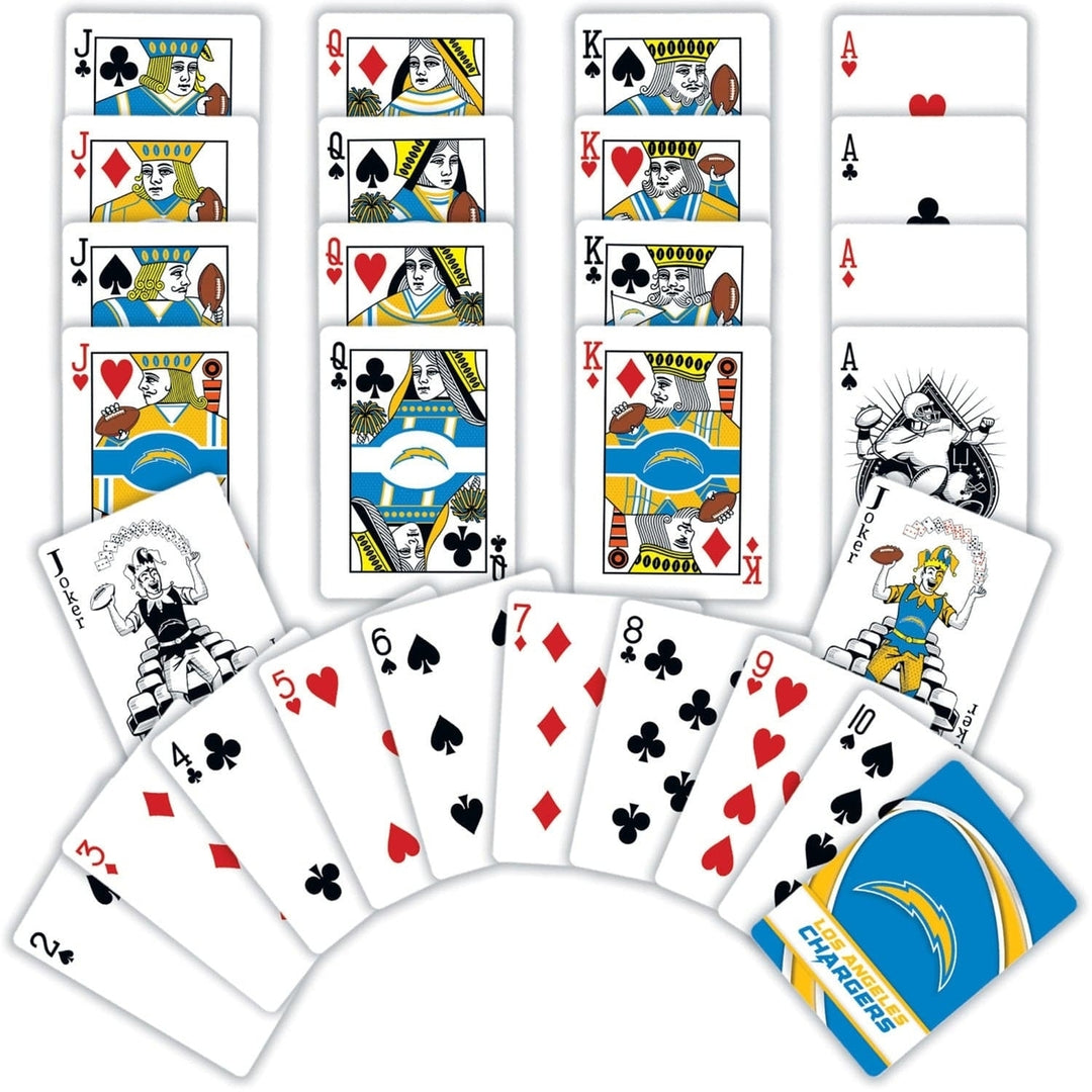 Los Angeles Chargers Playing Cards 54 Card Deck Officially Licensed NFL Merchandise Image 2