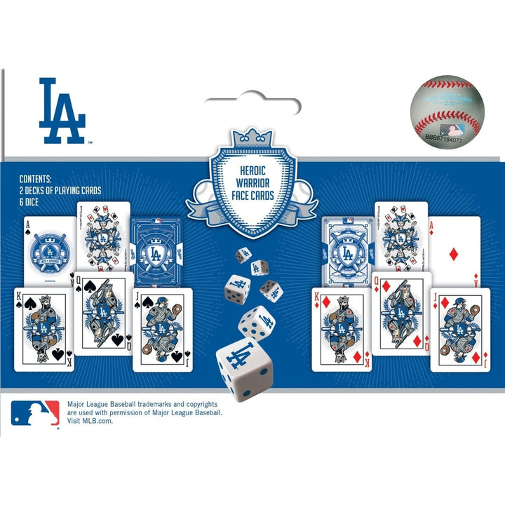 Los Angeles Dodgers Playing Cards and Dice Set Official MLB Casino Style 2-Pack Image 3