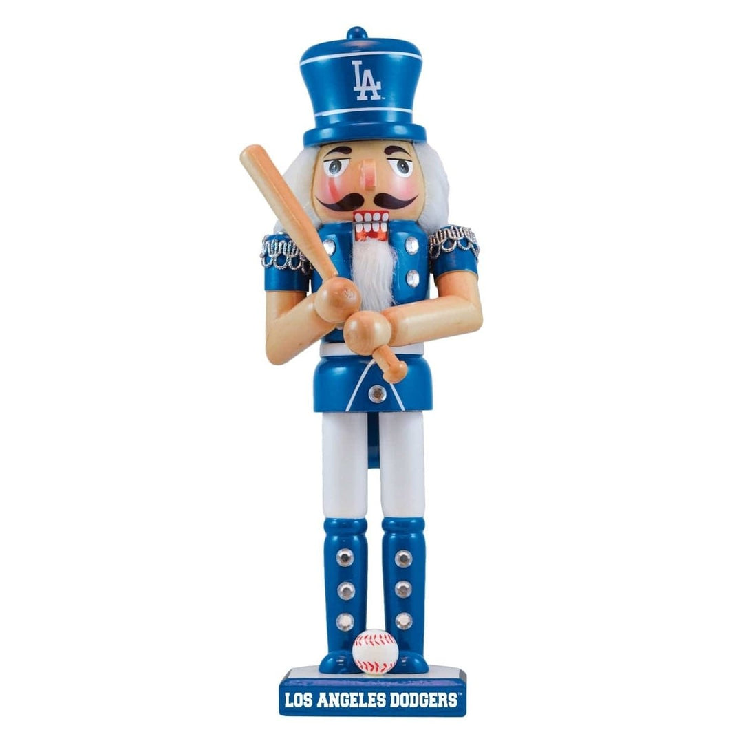 Los Angeles Dodgers Collectible Nutcracker Solid Wood MLB Team Colors Gem Detail Image 1