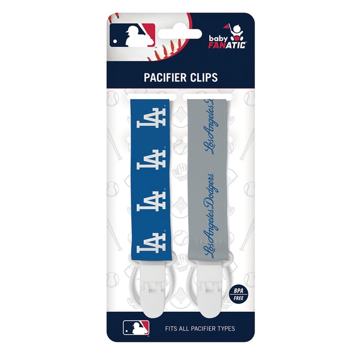 Los Angeles Dodgers Pacifier Clip 2-Pack MLB BabyFanatic Team Colors Image 2