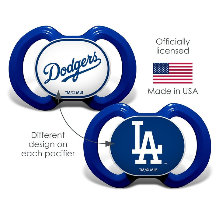 Los Angeles Dodgers Pacifier 2-Pack BPA-Free Orthodontic Silicone Infant Safe Image 4