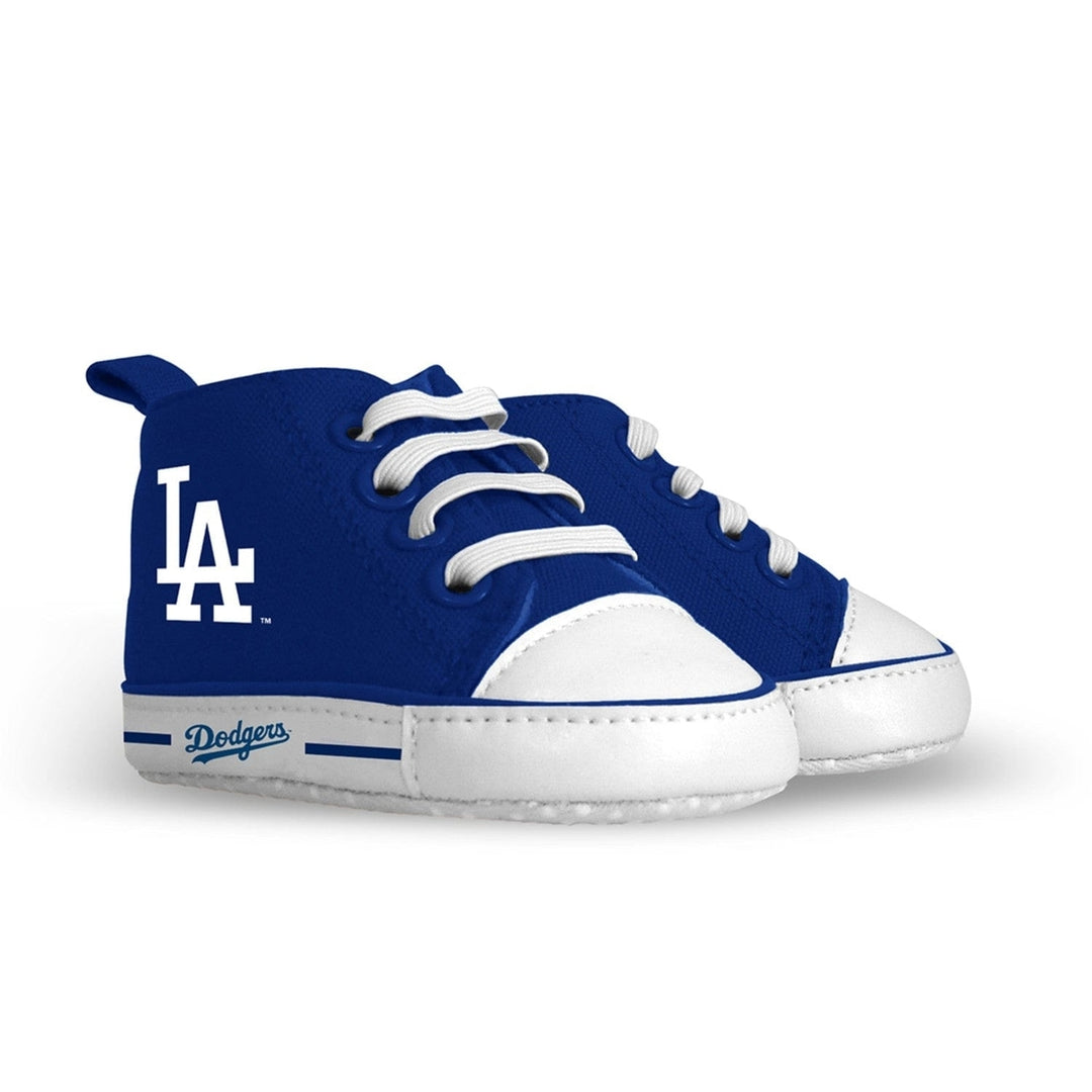 Los Angeles Dodgers Baby Shoes High Top Pre-Walkers Unisex Soft Fabric 0-12M Image 1