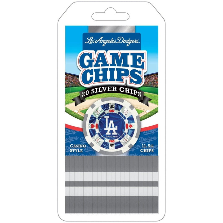 Los Angeles Dodgers 20 Piece Casino Poker Chip Set Silver Collectors Edition Image 1