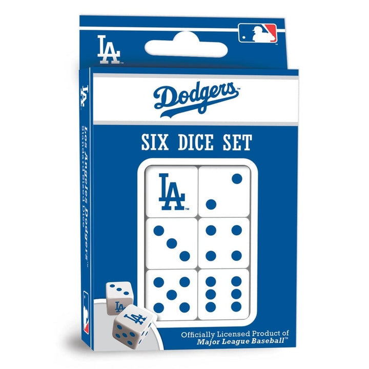 Los Angeles Dodgers Dice Set 6-Piece D6 Gaming Dice Officially Licensed 16mm Image 1