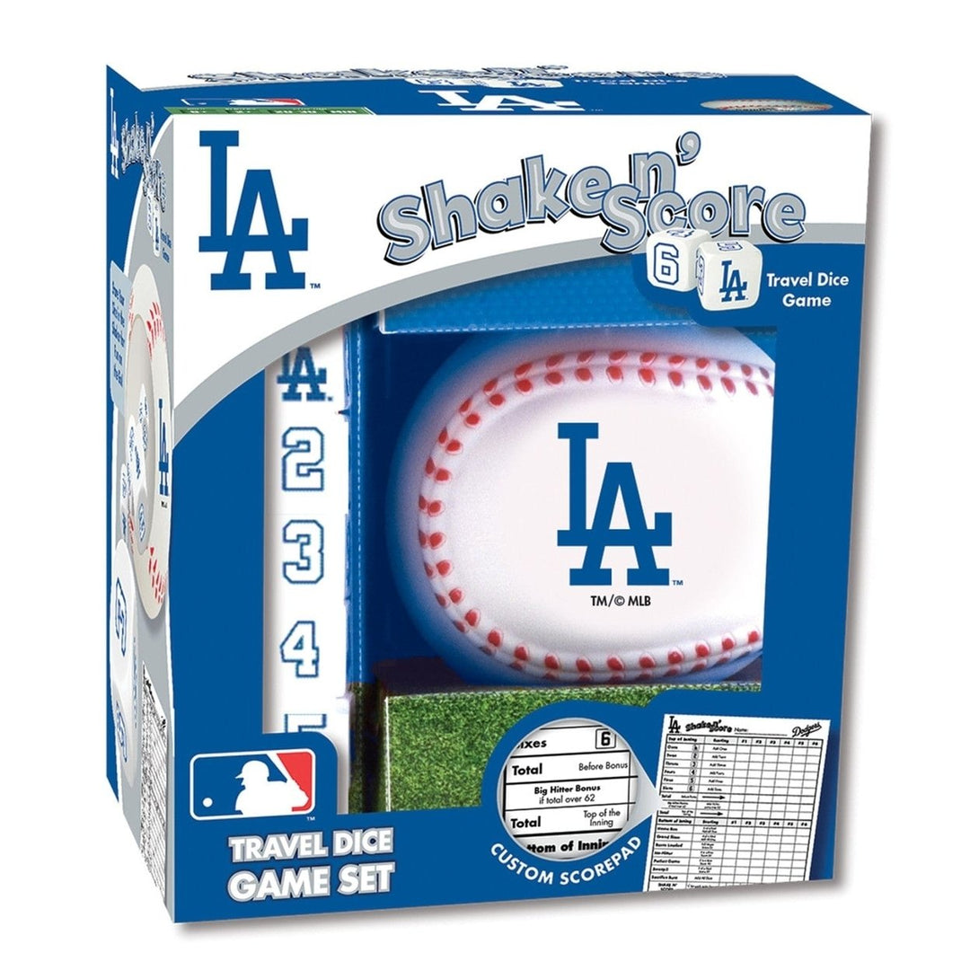 Los Angeles Dodgers Shake N Score Dice Game Official MLB Collectible Travel Game Image 1