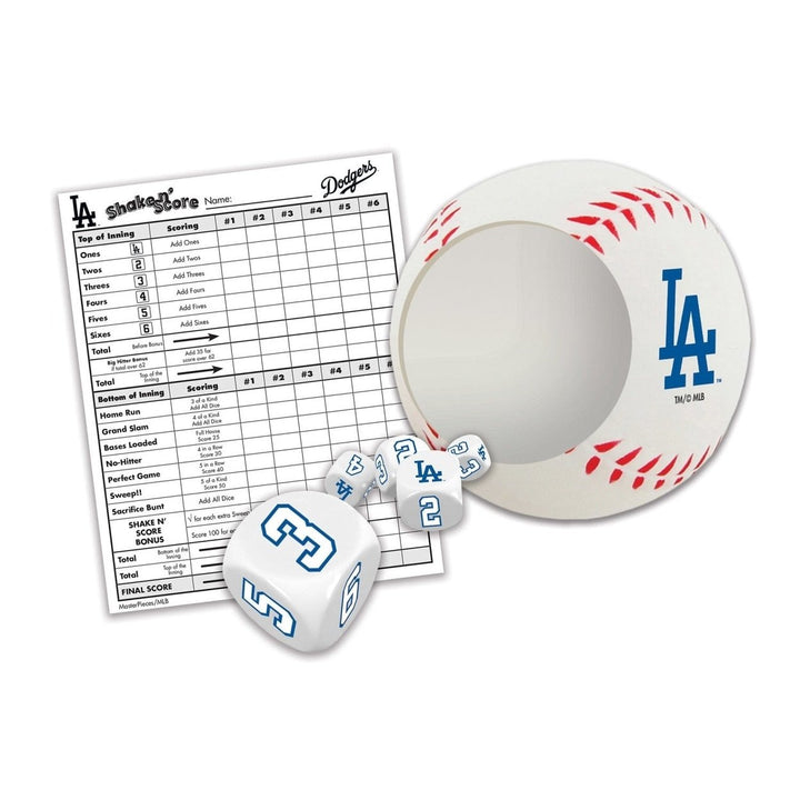 Los Angeles Dodgers Shake N Score Dice Game Official MLB Collectible Travel Game Image 2