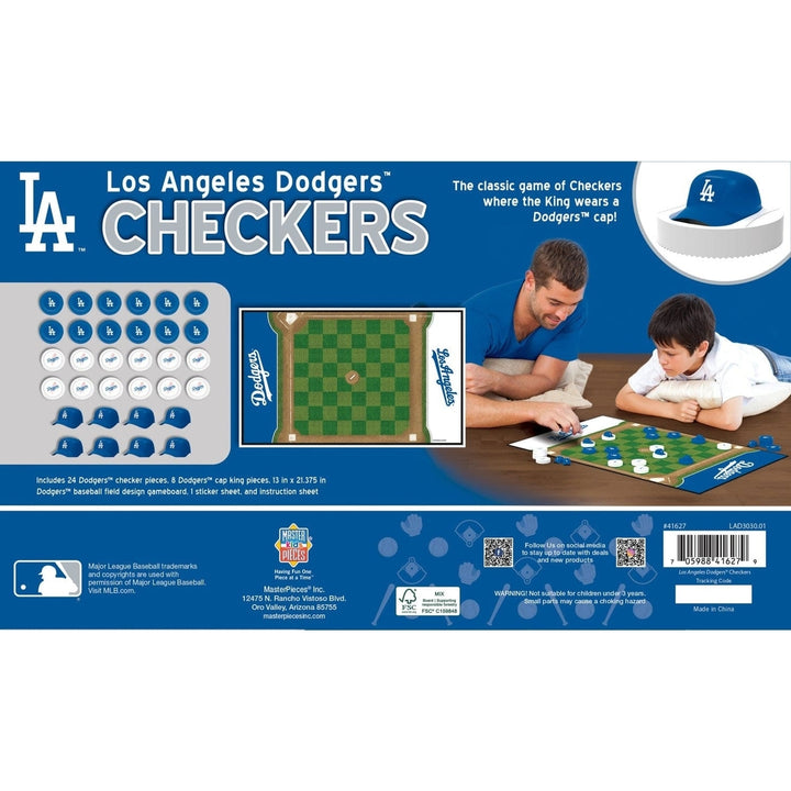 Los Angeles Dodgers MLB Checkers Board Game 24 Pieces 13x21 Inches Fun Family Game Image 3