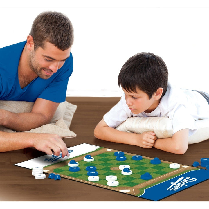 Los Angeles Dodgers MLB Checkers Board Game 24 Pieces 13x21 Inches Fun Family Game Image 4