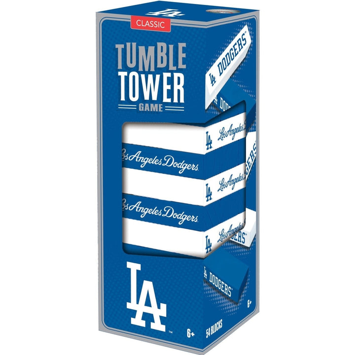 Los Angeles Dodgers Tumble Tower Wooden Game 54 Team Blocks MLB Challenge Image 1