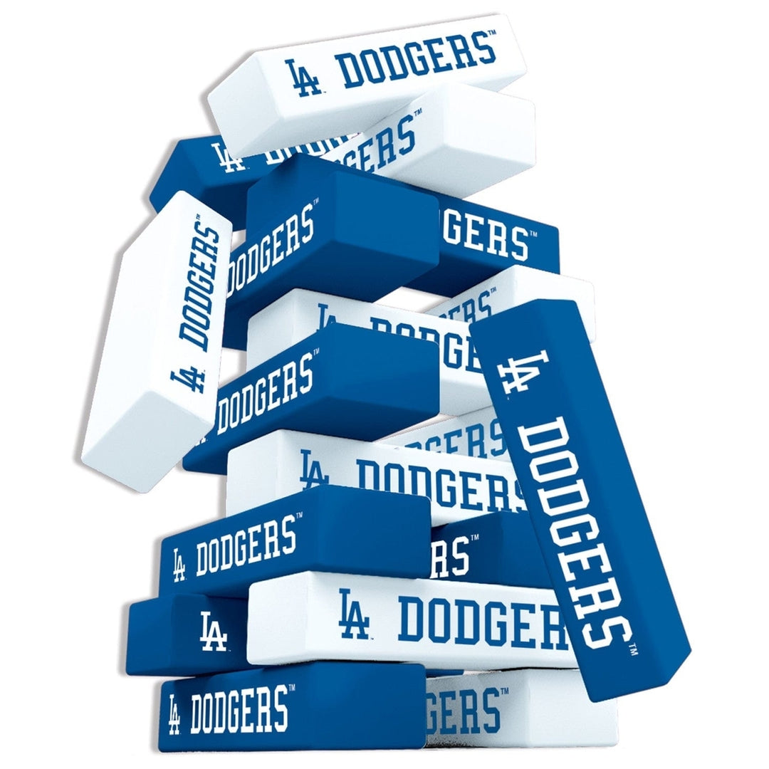 Los Angeles Dodgers Tumble Tower Wooden Game 54 Team Blocks MLB Challenge Image 2