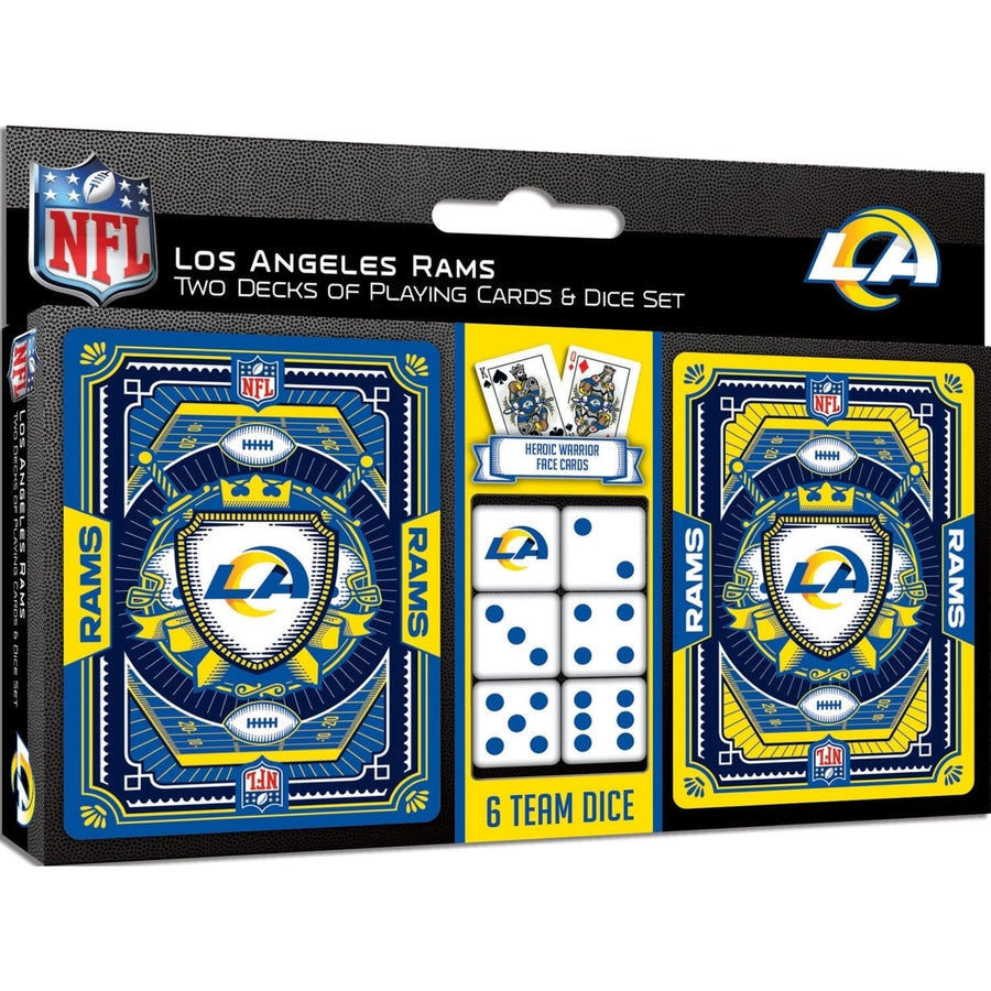 Los Angeles Rams Playing Cards Dice Set 2-Pack Official NFL Casino Style Image 1