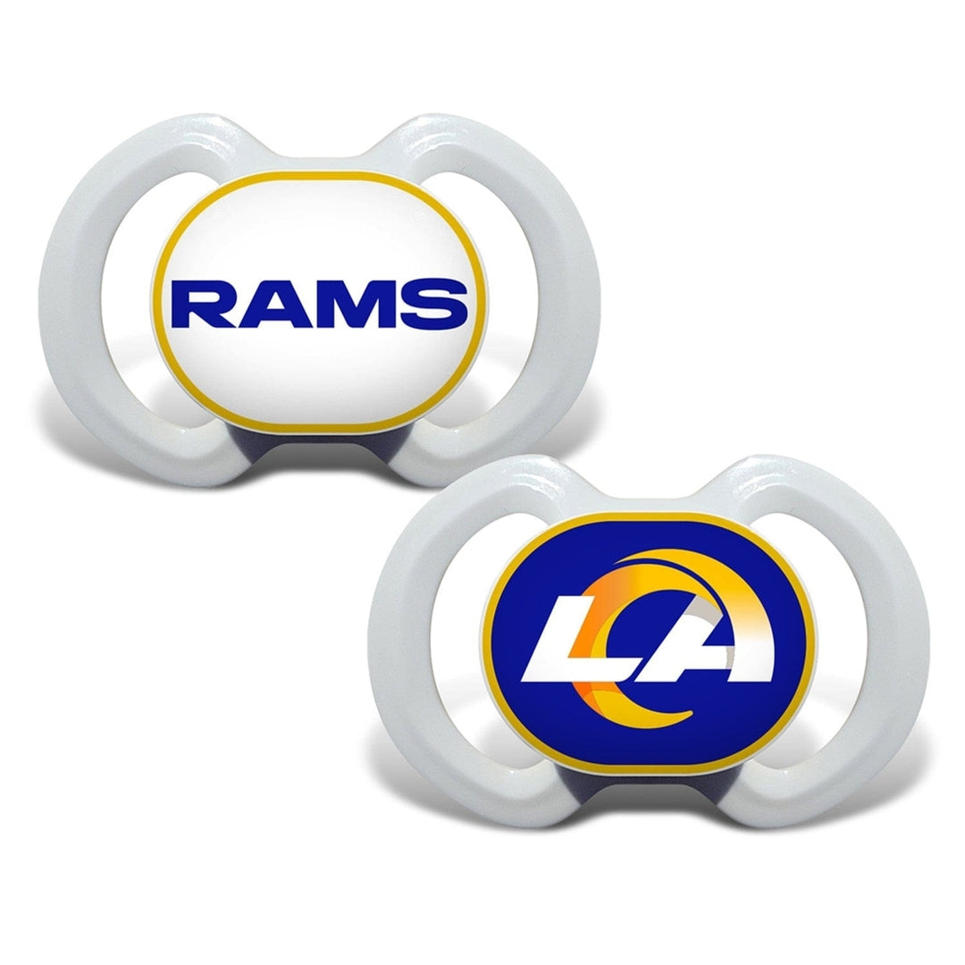 Los Angeles Rams Pacifier 2-Pack BPA-Free Orthodontic Silicone Infant Safe Image 1