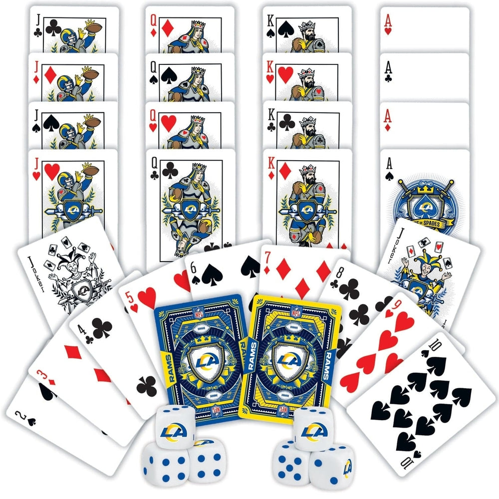 Los Angeles Rams Playing Cards Dice Set 2-Pack Official NFL Casino Style Image 2