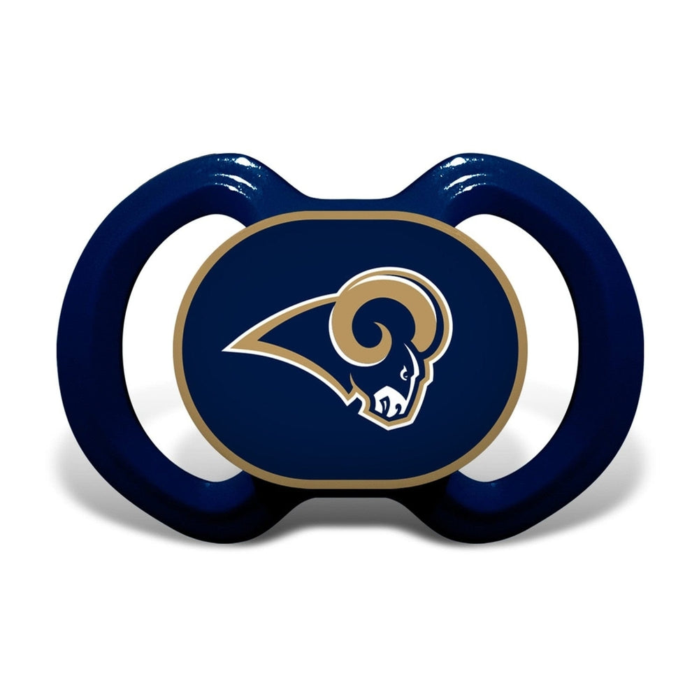 Los Angeles Rams 3-Piece Baby Gift Set BPA-Free Cotton Bib Bottle Pacifier Image 2