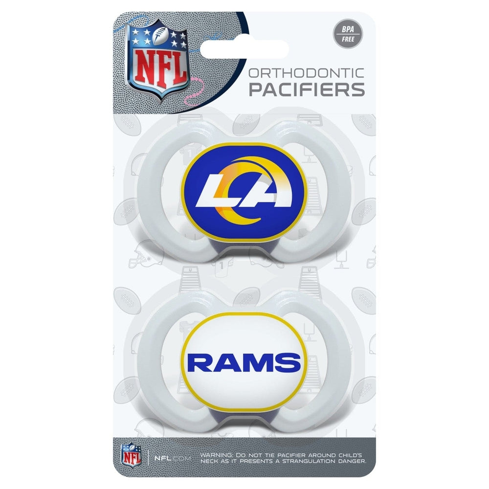 Los Angeles Rams Pacifier 2-Pack BPA-Free Orthodontic Silicone Infant Safe Image 2