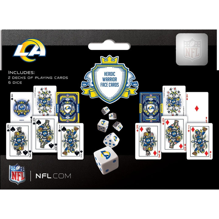 Los Angeles Rams Playing Cards Dice Set 2-Pack Official NFL Casino Style Image 3