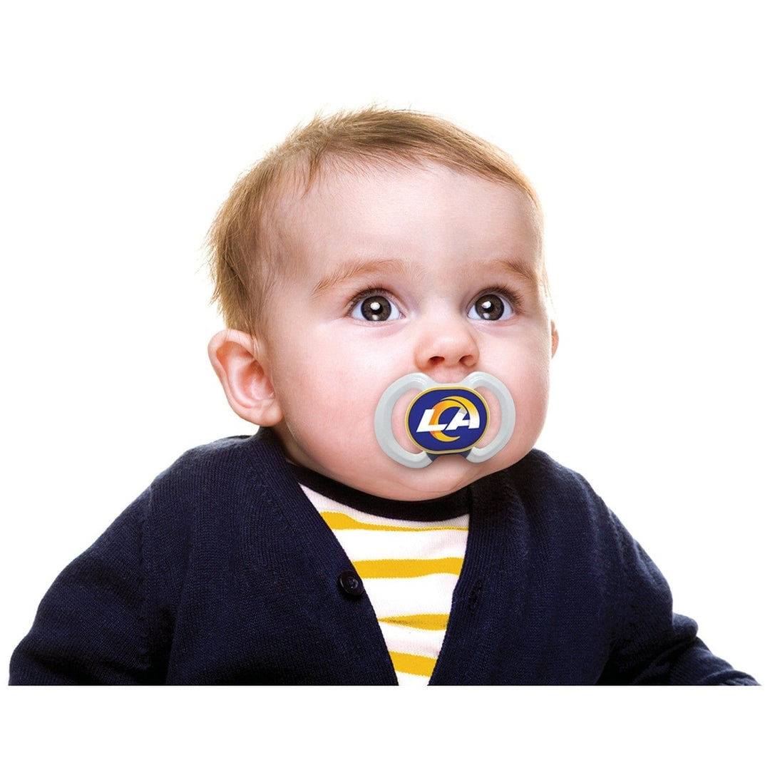 Los Angeles Rams Pacifier 2-Pack BPA-Free Orthodontic Silicone Infant Safe Image 4