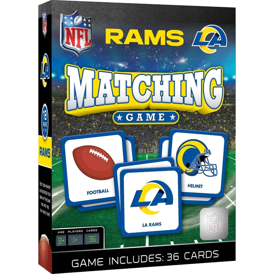 NFL Los Angeles Rams Matching Game Family Fun Game 18 Symbol Pairs Durable Cards Image 1