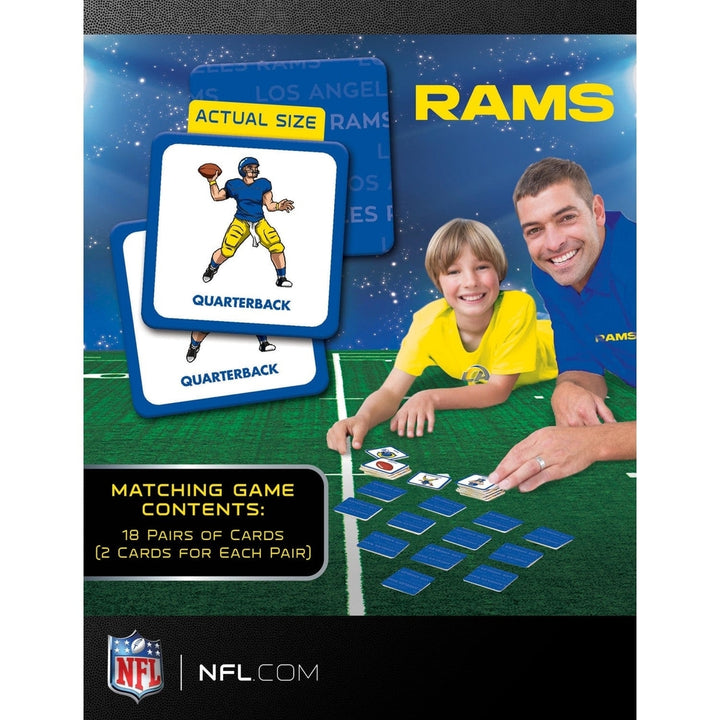 NFL Los Angeles Rams Matching Game Family Fun Game 18 Symbol Pairs Durable Cards Image 3