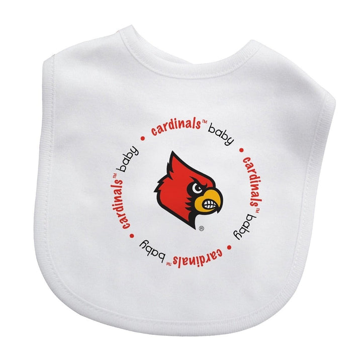 Louisville Cardinals Baby Gift Set 2-Piece Bib and Slip-On Shoes Cotton Grippers Image 2