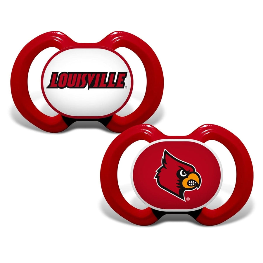 Louisville Cardinals Pacifier 2-Pack NCAA Team Colors BPA-Free Silicone Nipple Image 1