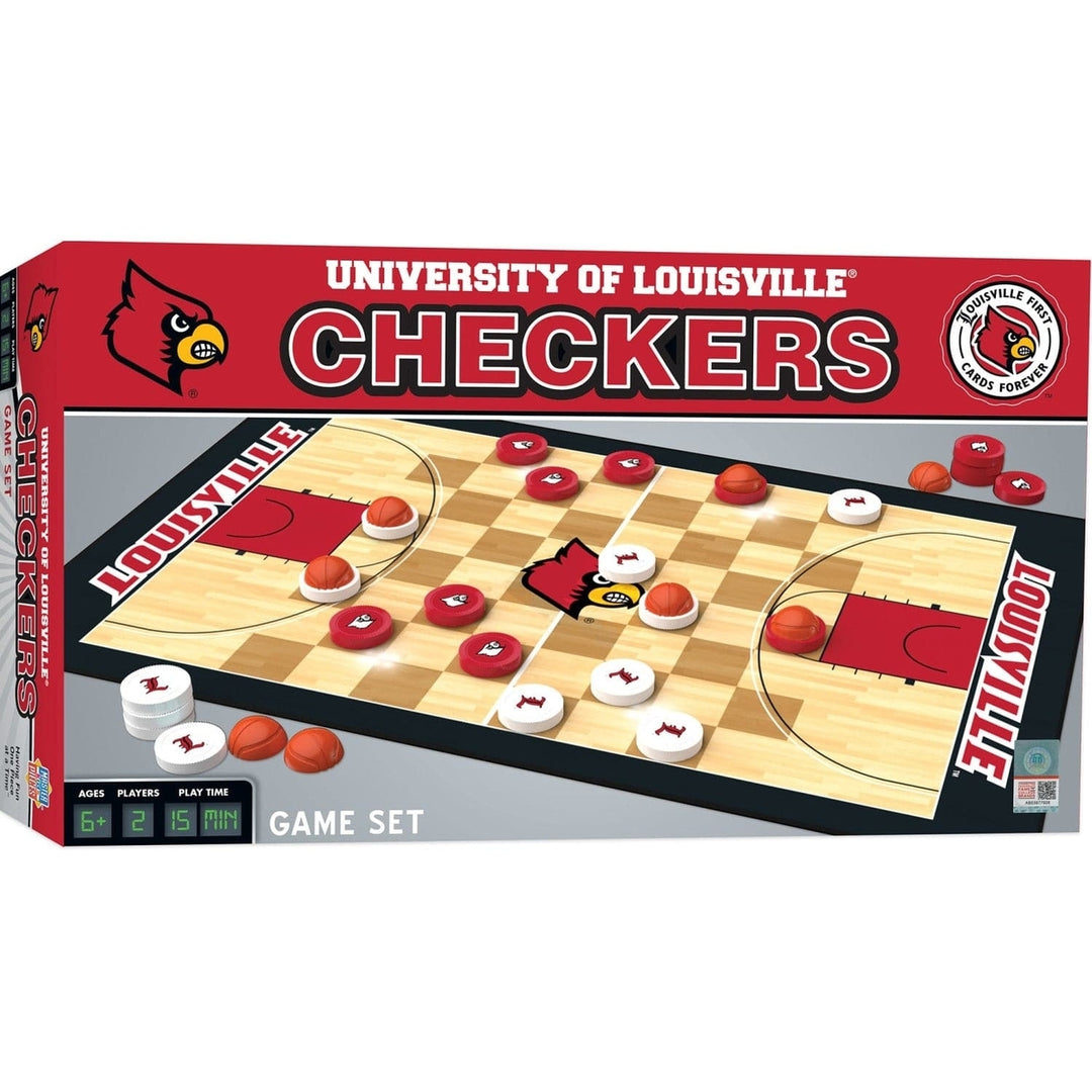 Louisville Cardinals Checkers Board Game NCAA Officially Licensed 24 Pieces Image 1