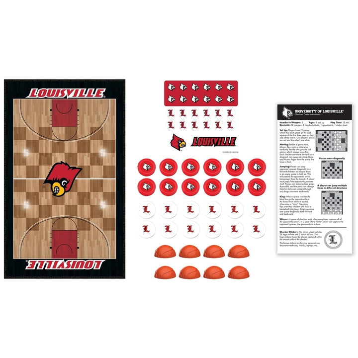 Louisville Cardinals Checkers Board Game NCAA Officially Licensed 24 Pieces Image 2