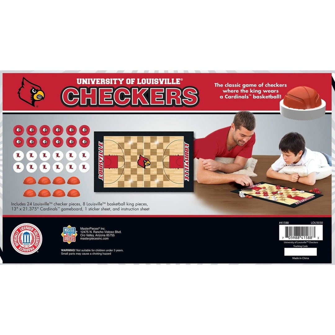 Louisville Cardinals Checkers Board Game NCAA Officially Licensed 24 Pieces Image 3