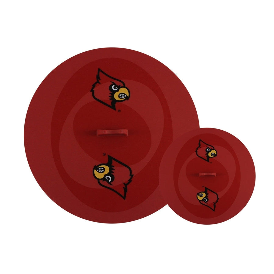 Louisville Cardinals FanPans Topperz Silicone Cookware Game Day Lids Dishwasher Safe Image 1