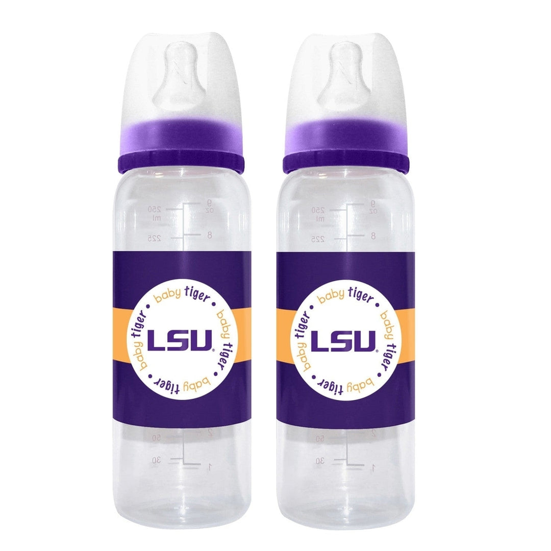 LSU Tigers Baby Bottles 9oz 2-Pack BPA-Free Dishwasher Safe Infant Feeding Image 1