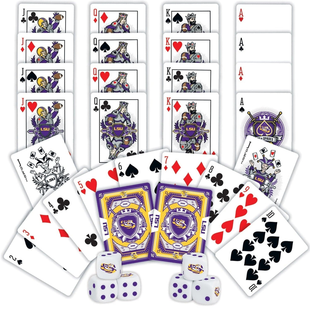 LSU Tigers Playing Cards and Dice Set NCAA 2-Pack Casino Style Game Night Image 2