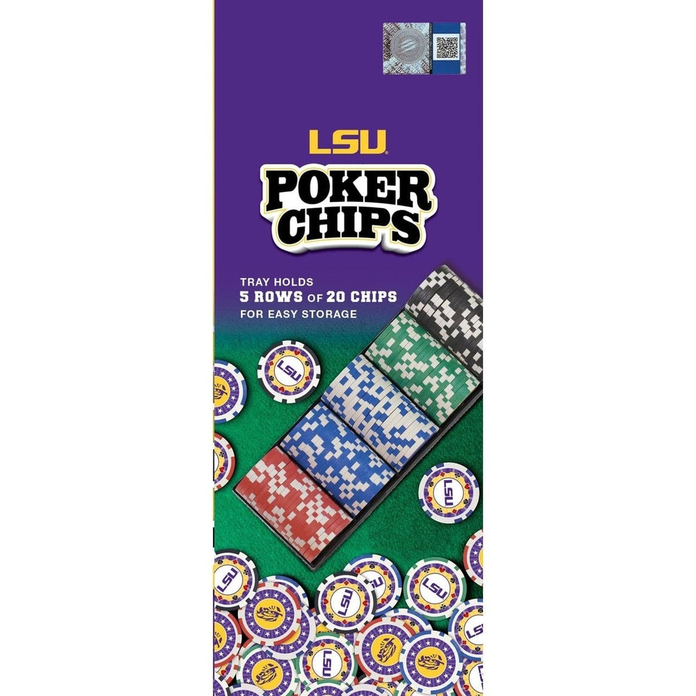 LSU Tigers 100 Piece Casino Style Poker Chips Officially Licensed NCAA Set Image 2