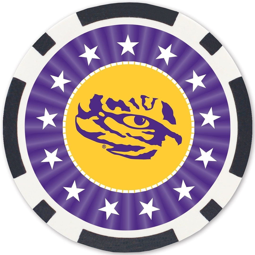 LSU Tigers 100 Piece Casino Style Poker Chips Officially Licensed NCAA Set Image 4