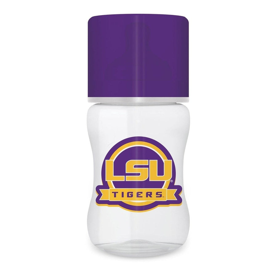 LSU Tigers Baby Bottle 9oz NFL BPA-Free Silicone Nipple Ergonomic Design Image 1