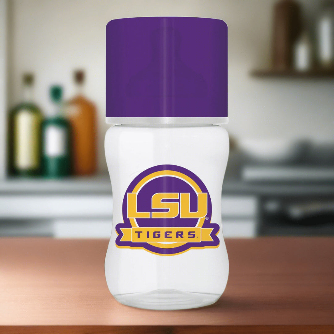 LSU Tigers Baby Bottle 9oz NFL BPA-Free Silicone Nipple Ergonomic Design Image 3