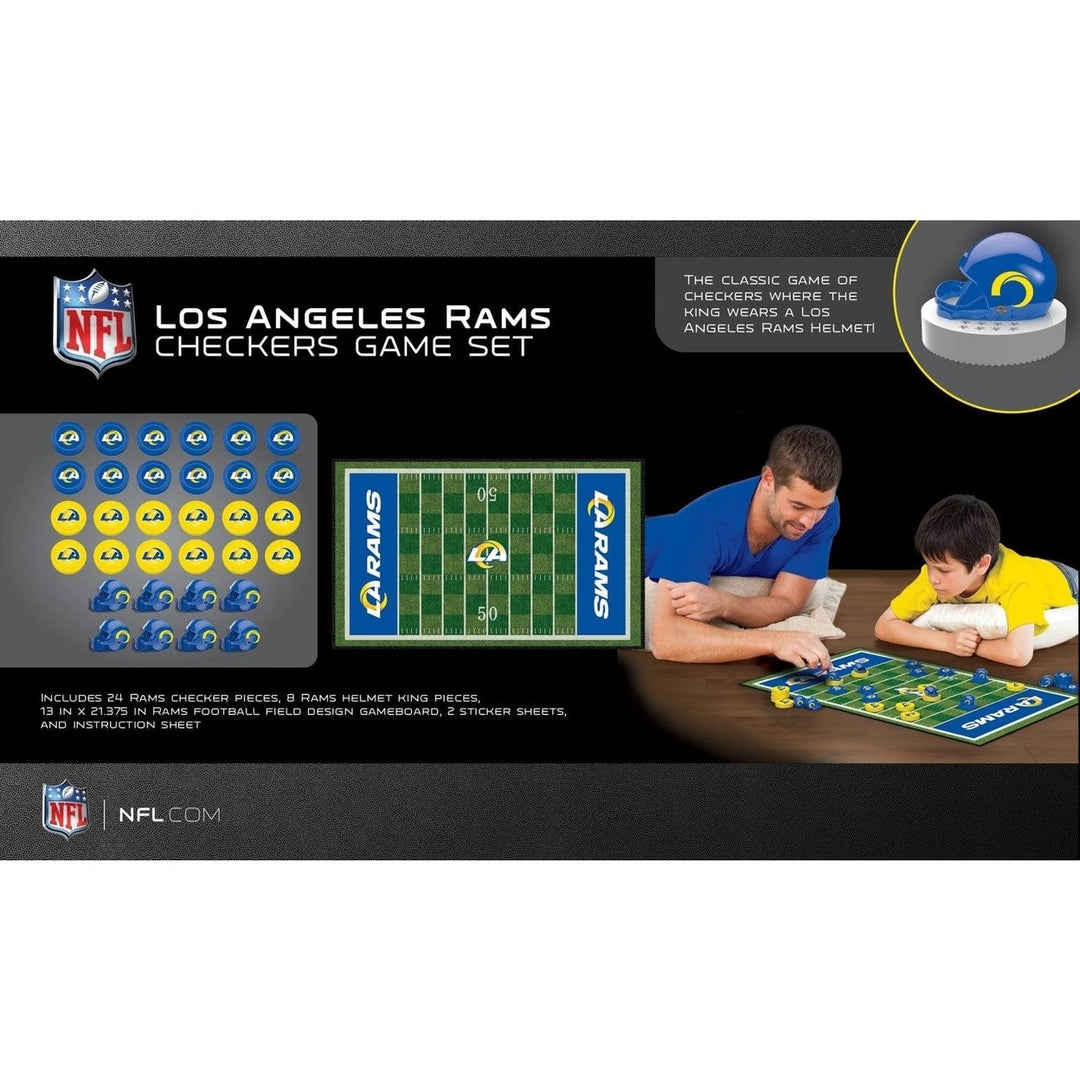 Los Angeles Rams Checkers Game NFL Board Game 24 Pieces Football Helmets Image 3