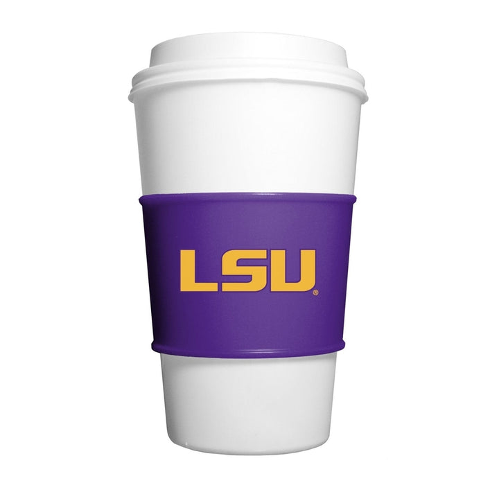 LSU Tigers Silicone Cup Sleeves Official NCAA Durable Drink Accessory 2-Pack Image 1