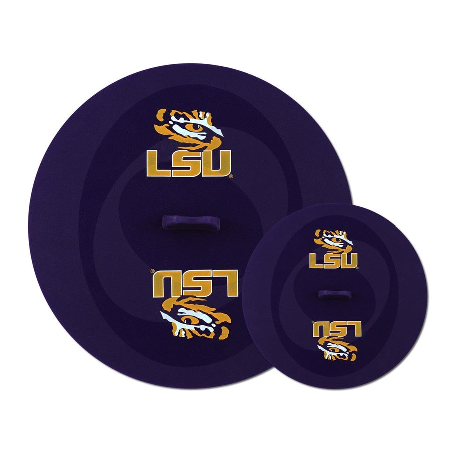 LSU Tigers FanPans Silicone Cookware Topperz Dishwasher Safe Game Day Lids Image 1